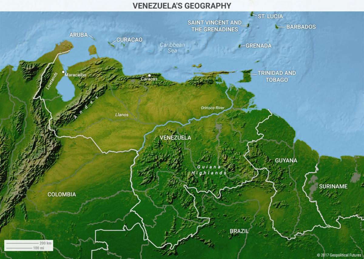 מפה של ונצואלה גיאוגרפיה