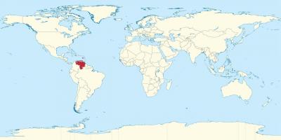 ונצואלה על מפת העולם.