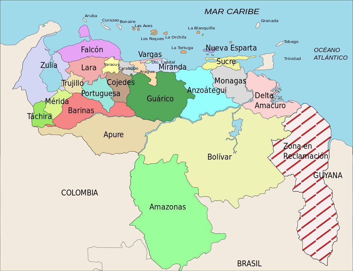 מפה של ונצואלה הברית