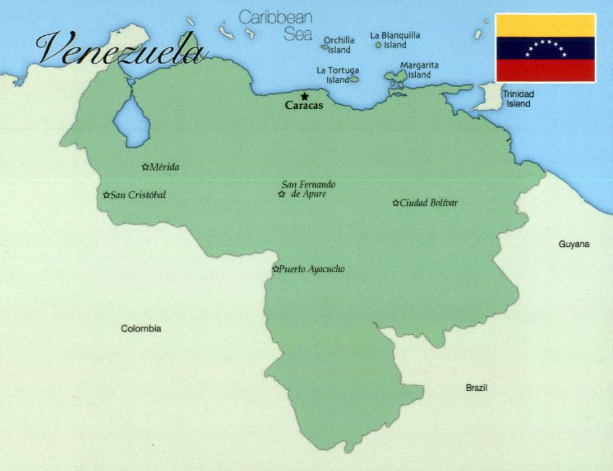 מפה של ונצואלה עם ערים